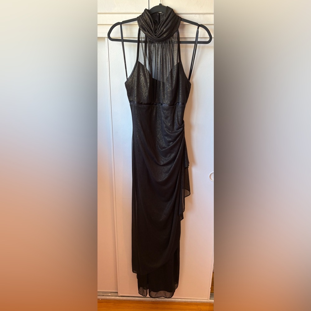 Black High-Neck Full Length Dress
